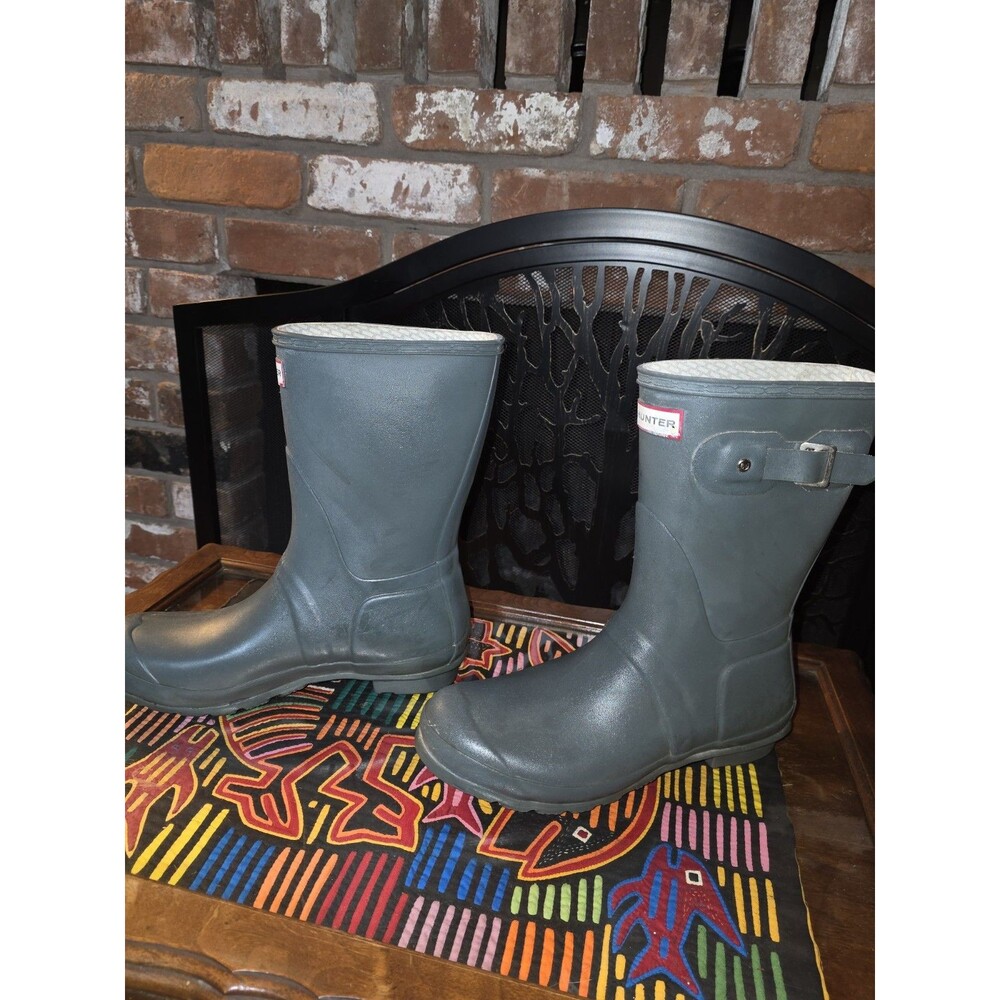 Hunter Original Short Rain Boots Green Waterproof Rubber Size 9 Men/ 10 Women's - Picture 2 of 7